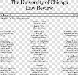 University Of Chicago Law Review  HD Png Download