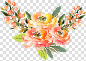 0℃素材41 Pattern Flower  Flower Patterns  Orange Flowers    Flores Acuarela Naranja Png  Transparent Png