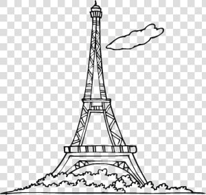 Eiffel Tower Silhouette Png Free Download   Eiffel Tower Coloring Pages  Transparent Png