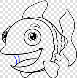 How To Draw Cartoon Fish   Cartoon Fish Easy To Draw  HD Png Download