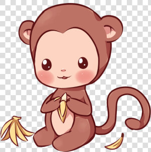 Lama Clipart Cute Anime   Cute Kawaii Monkeys  HD Png Download