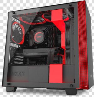 2   Nzxt H400i Black Red  HD Png Download