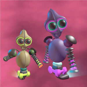 08 Robots Marcianos Beta 855 Y Beta 856   Cartoon  HD Png Download