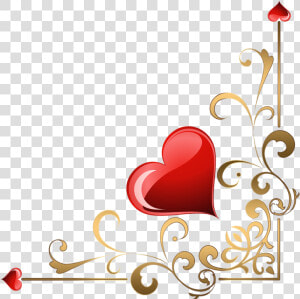 Ornament Clipart Heart   Heart Corner Border Png  Transparent Png