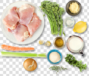 Chicken And Dumplings With Broccolini   Dumplings Ingredients  HD Png Download