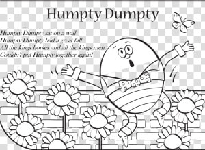 Transparent Nursery Rhyme Clipart Black And White   After The Fall Humpty Dumpty Coloring Pages  HD Png Download