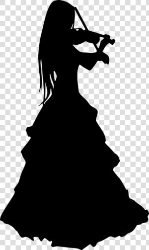 Girl Playing Violin Silhouette  HD Png Download