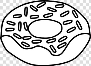 Donut  Chocolate Frosting  Sprinkles  Black And White   Circle  HD Png Download