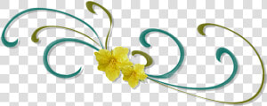 Curl  Ornamental  Flower  Yellow  Scrapbook   Pynt Png  Transparent Png