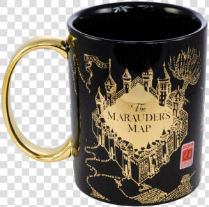 Hp12341 Megamug Blackw Gold Maraudersmap Front   Marauders Map Mug  HD Png Download