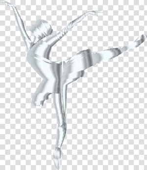 Silver Graceful Ballerina Silhouette No Background   White Dance Silhouette Png  Transparent Png