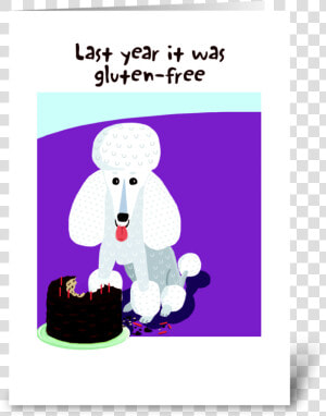 Poodle Birthday Cake Greeting Card   Standard Poodle  HD Png Download