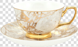 Gold And White Teacup  HD Png Download