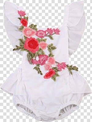 Petite Bello Playsuit 0 6 Months Emmy Floral White   Ropa Bordados Para Bebe  HD Png Download