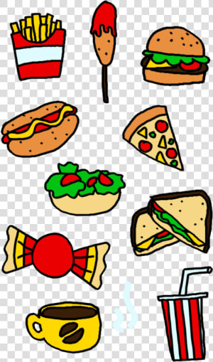 Food Clipart Bad   Drawing Of Healthy Food And Junk Food  HD Png Download