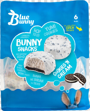 Cookies N Cream Bunny Snacks®   Blue Bunny Cookies And Cream Bunny Snacks  HD Png Download