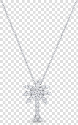 18k White Gold Large Palm Tree Pendant With Diamonds   Locket  HD Png Download