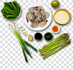 Shrimp  amp  Asparagus Fried Rice   Top View Of Vegetable Png  Transparent Png