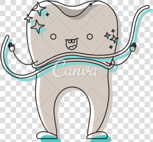 Clip Art Floss Teeth Clipart   Dientes Y Seda Dental Animada  HD Png Download