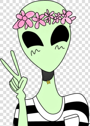 Transparent Putty Clipart   Cute Alien Peace Sign  HD Png Download