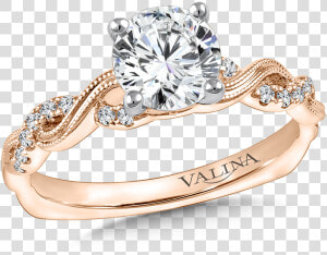 Valina Diamond Engagement Ring Mounting In 14k Rose   Engagement Rings W Sapphires  HD Png Download