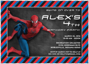 Spiderman birthday   Spiderman Birthday Invitation Alex  HD Png Download