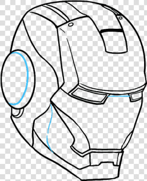 How To Draw Iron Man S Mask   Iron Man Simple Drawing  HD Png Download