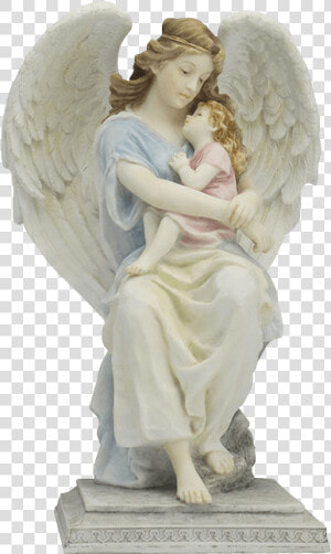 Guardian Angel Holding Little Girl Statue   Guardian Angel Holding A Boy  HD Png Download