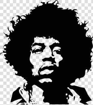 Jimi Hendrix Black And White Portrait Stencil Guitarist   Jimmy Hendrix Vector  HD Png Download