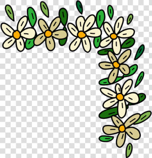 Corner Flowers  Daisies  Garland  Corner  Decorative   ตกแต่ง มุม กระดาษ Png  Transparent Png