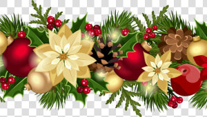 Poinsettia Clipart Xmas Decoration   Clip Art Christmas Border  HD Png Download