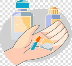 Vector Illustration Of Hand Holds Medicine Pill And  HD Png Download