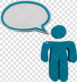 Speech Bubble Person Talking Speaking Man Blue Cloud  HD Png Download