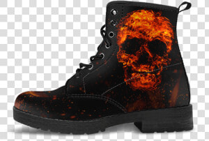 Skull Obsession Flaming Skull Boots   Moon  39 s Knows Boots  HD Png Download