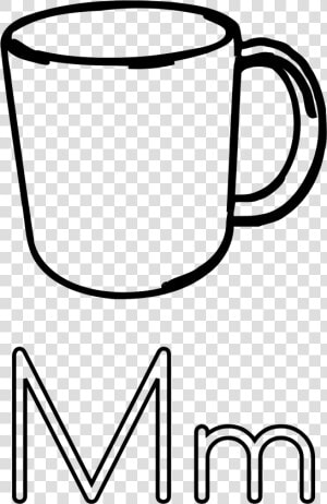 M Is For Mug Clip Arts   Clip Art Of Mug Black And White  HD Png Download