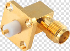 Sma Female Right Angle Four hole Flange Connector Round   Sma Right Angle Connector  HD Png Download