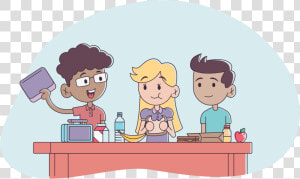 Transparent Lunch Png   Student Cartoon Have Lunch  Png Download