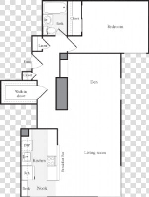 0 For The One Bedroom den E Floor Plan   Floor Plan  HD Png Download