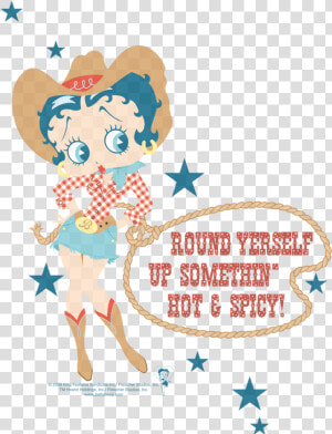 Betty Boop Hot And Spicy Cowgirl Juniors T shirt   Betty Boop Cowgirl  HD Png Download