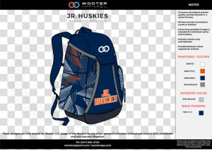 Huskies Navy Blue Gray Orange Custom Basketball Backpacks   HD Png Download