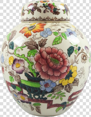 English Mason S Antique Transferware Ginger Jar   Porcelain  HD Png Download