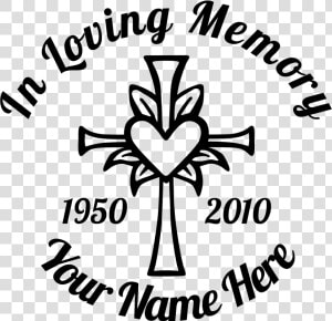 In Loving Memory Cross With Heart Sticker Designer   Loving Memory Of Svg  HD Png Download