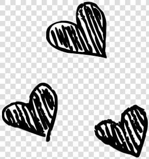  heart  art  pencil  doodle  drawing  blackandwhite   Black Transparent Heart  HD Png Download