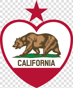 This Free Icons Png Design Of California Flag Heart   California Grizzly Bear Clipart  Transparent Png