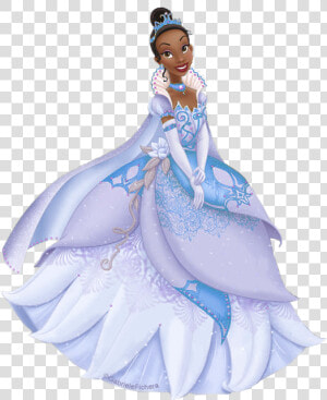 Princess Tiana In Her New Winter Blue Dress   Disney Princess Tiana Blue Dress  HD Png Download