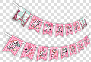 Pink Paris Happy Birthday   Pink Paris Happy Birthday Banner Png  Transparent Png