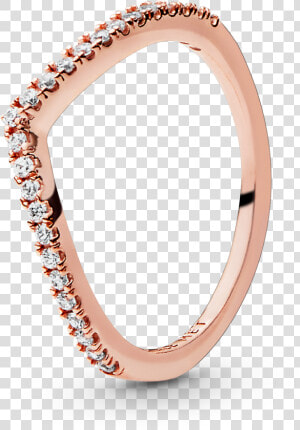 Pandora   Title   Tag   Pandora Sparkling Wishbone Ring Rose Gold  HD Png Download