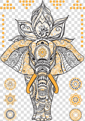 Transparent Elephant Mandala Png   Слон Мандала  Png Download