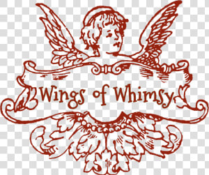 Wings Of Whimsy   Vintage Cherub Drawing Free  HD Png Download