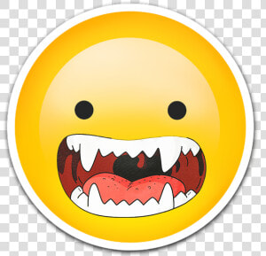  emoji  emojisticker  emojis  grr  vampire  teeth  teething   Smiley  HD Png Download